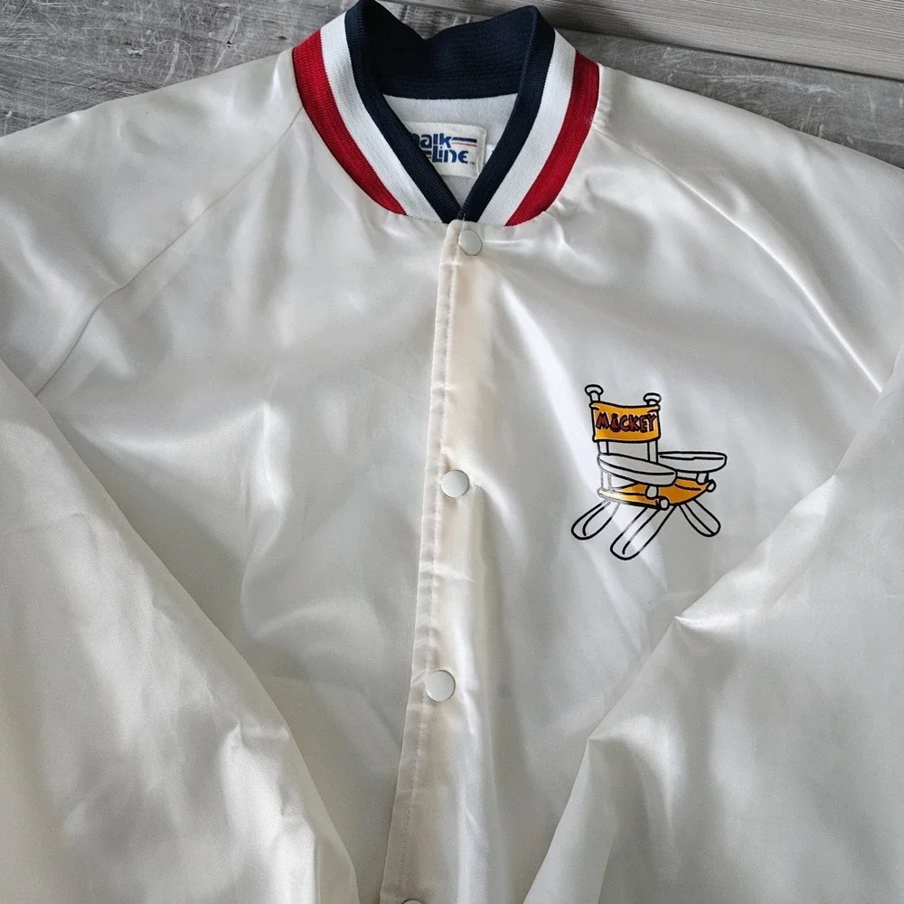 Vintage Chalk Line Mickey Mouse‎ Disney Director Jacket Stripe Varsity Bomber